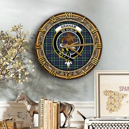 ScotsTee Shop Scottish Graham of Montrose Modern Clan Crest Tartan Wooden Wall Clock