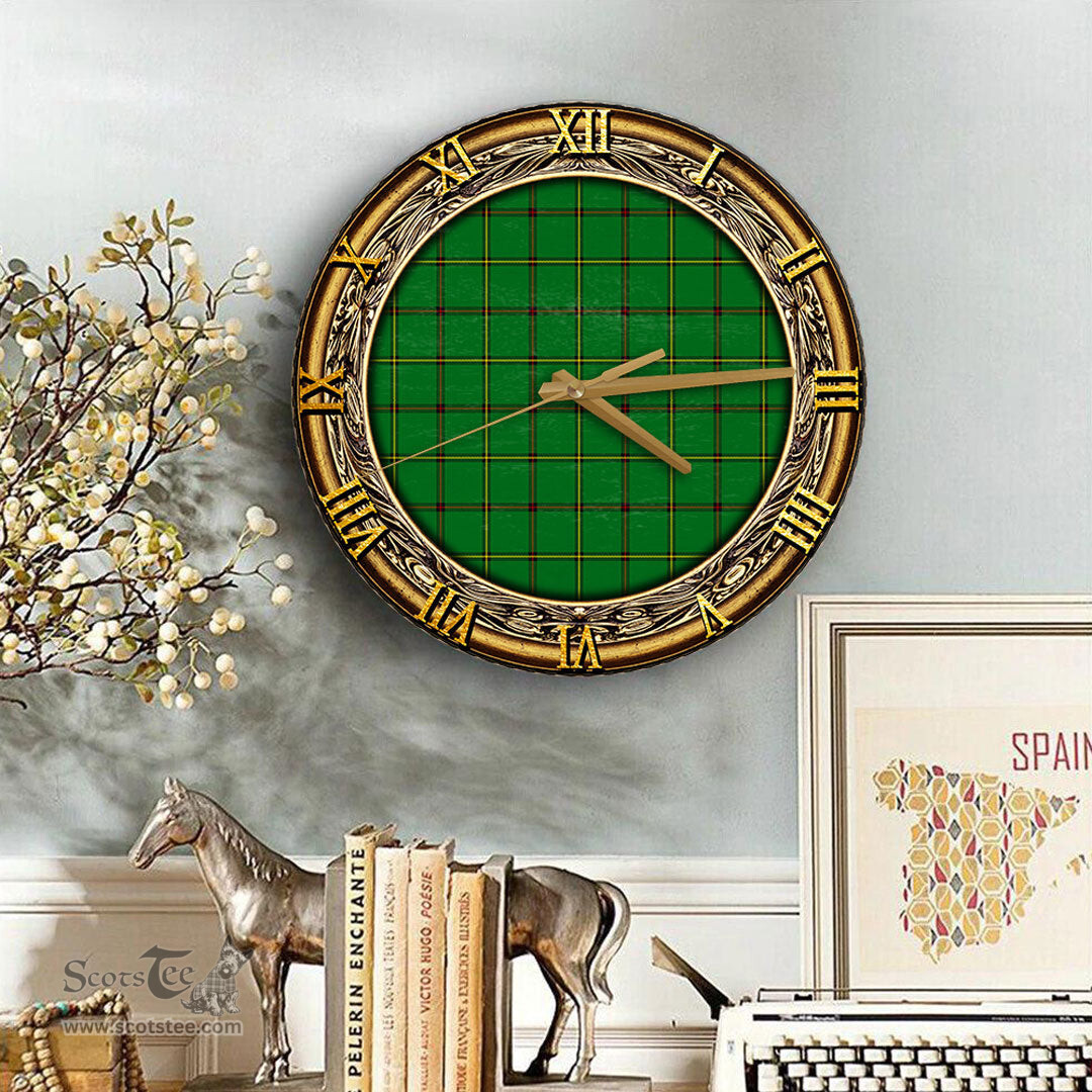 ScotsTee Shop Scottish Don Tribe of Mar Clan Tartan Wooden Wall Clock