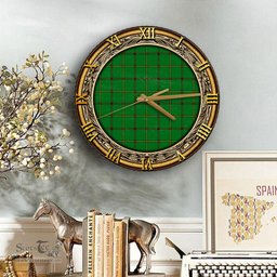 ScotsTee Shop Scottish Don Tribe of Mar Clan Tartan Wooden Wall Clock