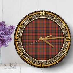 ScotsTee Shop Scottish Cumming Hunting Weathered Clan Tartan Wooden Wall Clock