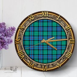 ScotsTee Shop Scottish Flower Of Scotland Clan Tartan Wooden Wall Clock