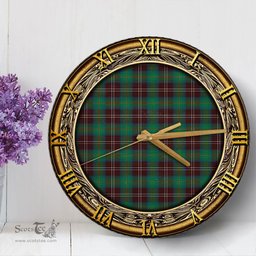 ScotsTee Shop Scottish Chisholm Hunting Ancient Clan Tartan Wooden Wall Clock