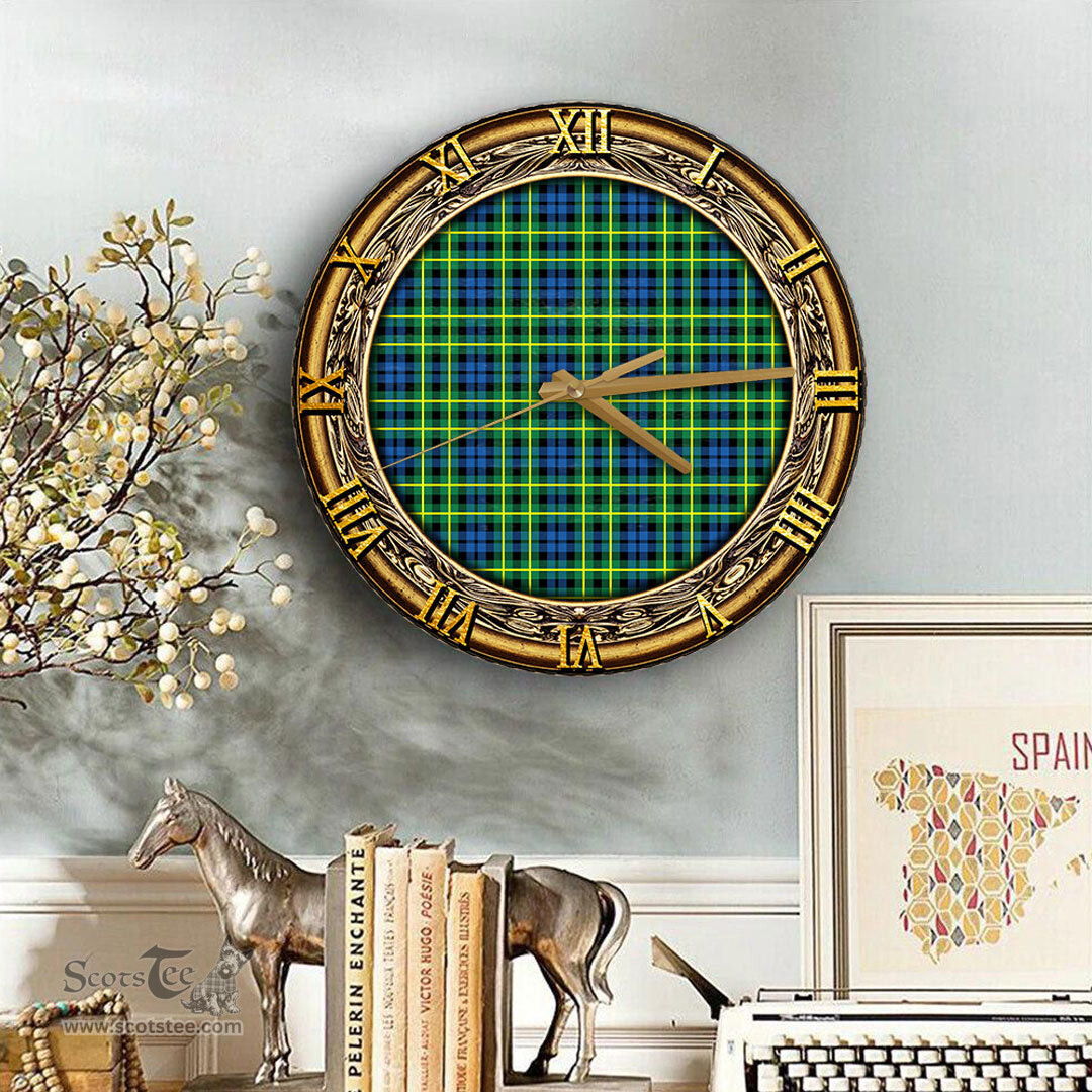 ScotsTee Shop Scottish Campbell of Breadalbane Ancient Clan Tartan Wooden Wall Clock