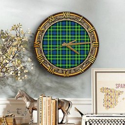 ScotsTee Shop Scottish Campbell of Breadalbane Ancient Clan Tartan Wooden Wall Clock