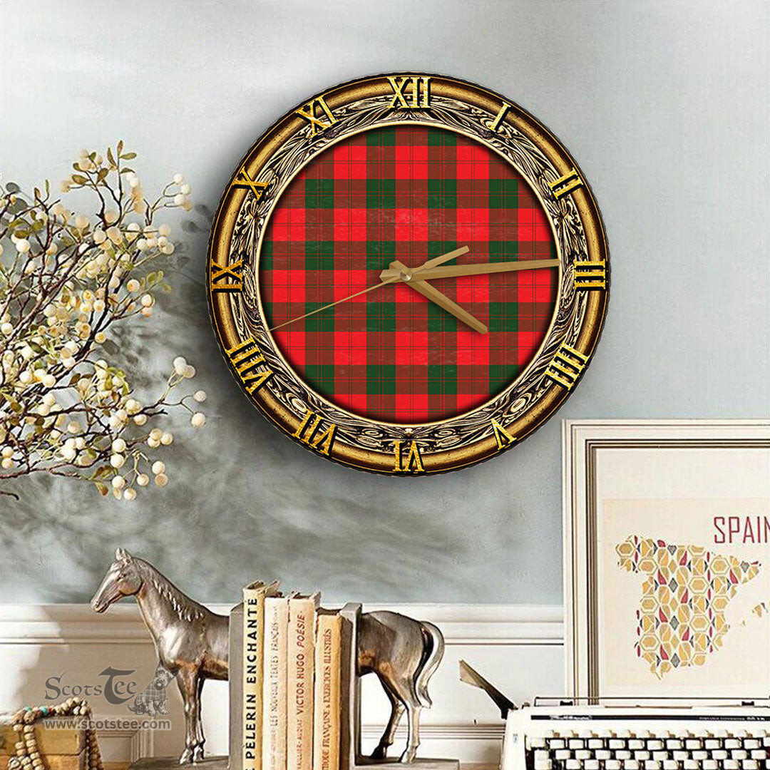 ScotsTee Shop Scottish Erskine Modern Clan Tartan Wooden Wall Clock