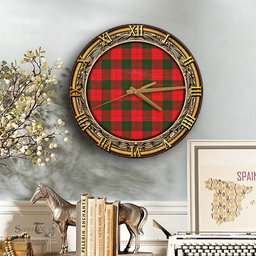 ScotsTee Shop Scottish Erskine Modern Clan Tartan Wooden Wall Clock