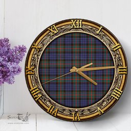 ScotsTee Shop Scottish Fletcher of Dunans Clan Tartan Wooden Wall Clock