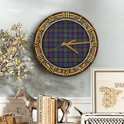 ScotsTee Shop Scottish Fletcher of Dunans Clan Tartan Wooden Wall Clock