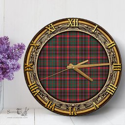 ScotsTee Shop Scottish Cumming Hunting Modern Clan Tartan Wooden Wall Clock