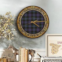 ScotsTee Shop Scottish Clergy Green Clan Tartan Wooden Wall Clock
