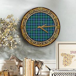 ScotsTee Shop Scottish Campbell of Cawdor Ancient Clan Tartan Wooden Wall Clock