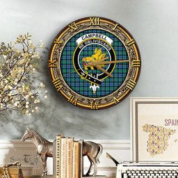 ScotsTee Shop Scottish Campbell of Cawdor Ancient Clan Crest Tartan Wooden Wall Clock