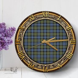 ScotsTee Shop Scottish Campbell Faded Clan Tartan Wooden Wall Clock