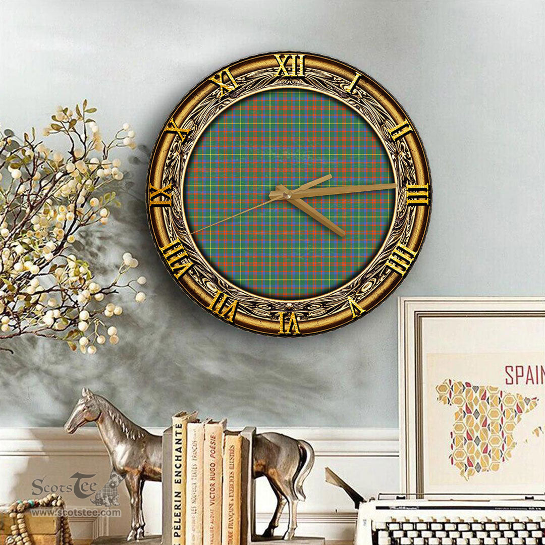ScotsTee Shop Scottish MacKintosh Hunting Ancient Clan Tartan Wooden Wall Clock