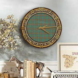 ScotsTee Shop Scottish MacKintosh Hunting Ancient Clan Tartan Wooden Wall Clock