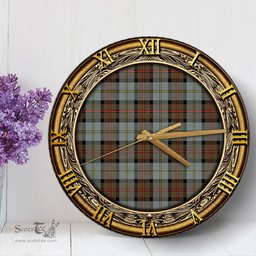 ScotsTee Shop Scottish MacLeod of Harris Weathered Clan Tartan Wooden Wall Clock