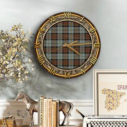 ScotsTee Shop Scottish MacLeod of Harris Weathered Clan Tartan Wooden Wall Clock