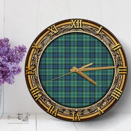 ScotsTee Shop Scottish MacNeill of Colonsay Ancient Clan Tartan Wooden Wall Clock