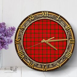 ScotsTee Shop Scottish MacDonnell of Keppoch Modern Clan Tartan Wooden Wall Clock