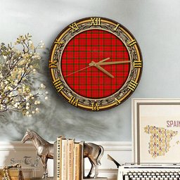 ScotsTee Shop Scottish MacDonnell of Keppoch Modern Clan Tartan Wooden Wall Clock