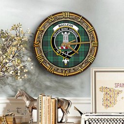 ScotsTee Shop Scottish MacLean Hunting Ancient Clan Crest Tartan Wooden Wall Clock
