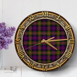 ScotsTee Shop Scottish MacDonnell of Glengarry Modern Clan Tartan Wooden Wall Clock