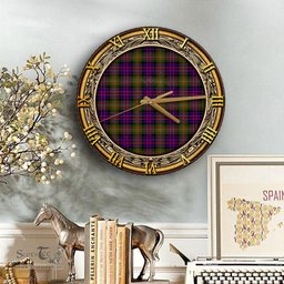 ScotsTee Shop Scottish MacDonnell of Glengarry Modern Clan Tartan Wooden Wall Clock