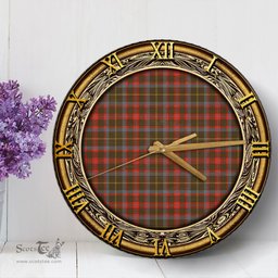 ScotsTee Shop Scottish MacKintosh Hunting Weathered Clan Tartan Wooden Wall Clock