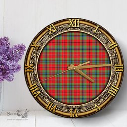 ScotsTee Shop Scottish MacLean of Duart Modern Clan Tartan Wooden Wall Clock