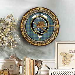 ScotsTee Shop Scottish Leslie Hunting Ancient Clan Crest Tartan Wooden Wall Clock