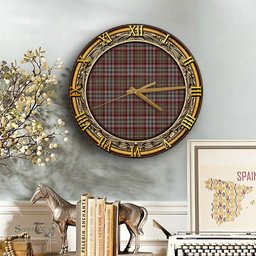 ScotsTee Shop Scottish Nicolson Hunting Weathered Clan Tartan Wooden Wall Clock