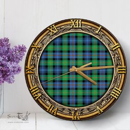 ScotsTee Shop Scottish Murray of Atholl Ancient Clan Tartan Wooden Wall Clock