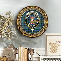 ScotsTee Shop Scottish Robertson Hunting Ancient Clan Crest Tartan Wooden Wall Clock