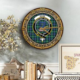 ScotsTee Shop Scottish Rose Hunting Ancient Clan Crest Tartan Wooden Wall Clock