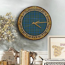 ScotsTee Shop Scottish Robertson Hunting Ancient Clan Tartan Wooden Wall Clock