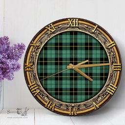 ScotsTee Shop Scottish Wallace Hunting Ancient Clan Tartan Wooden Wall Clock