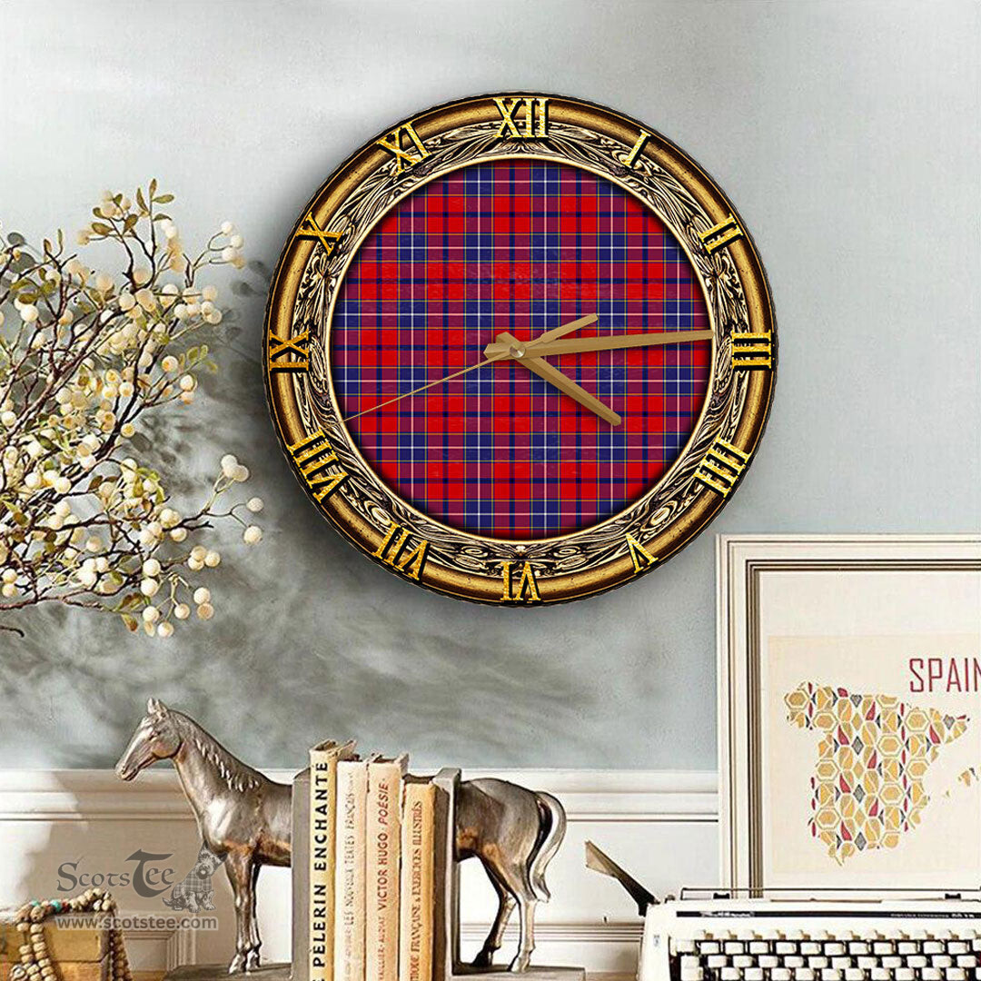 ScotsTee Shop Scottish Wishart Dress Clan Tartan Wooden Wall Clock