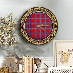 ScotsTee Shop Scottish Wishart Dress Clan Tartan Wooden Wall Clock