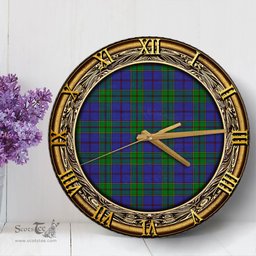 ScotsTee Shop Scottish Strachan Clan Tartan Wooden Wall Clock