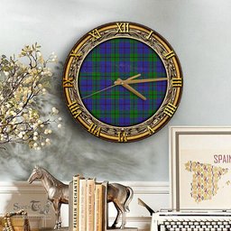 ScotsTee Shop Scottish Strachan Clan Tartan Wooden Wall Clock