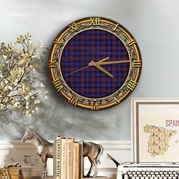 ScotsTee Shop Scottish Pride of Scotland Clan Tartan Wooden Wall Clock