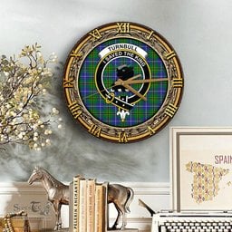 ScotsTee Shop Scottish Turnbull Hunting Clan Crest Tartan Wooden Wall Clock