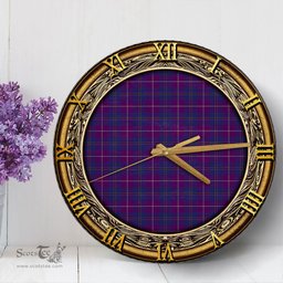 ScotsTee Shop Scottish Pride of Glencoe Clan Tartan Wooden Wall Clock