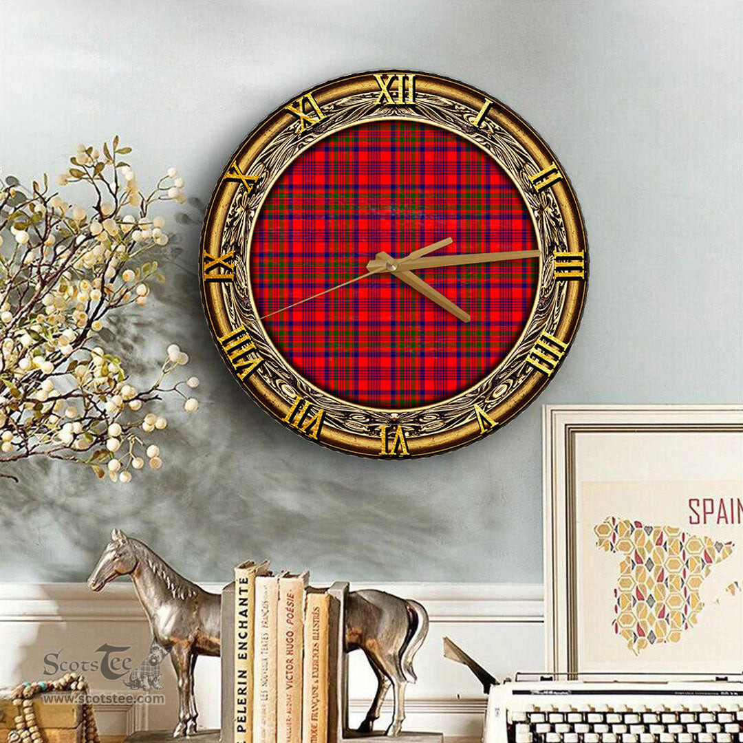 ScotsTee Shop Scottish Murray of Tulloch Modern Clan Tartan Wooden Wall Clock