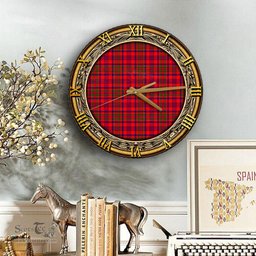 ScotsTee Shop Scottish Murray of Tulloch Modern Clan Tartan Wooden Wall Clock