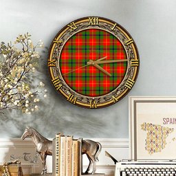 ScotsTee Shop Scottish Turnbull Dress Clan Tartan Wooden Wall Clock