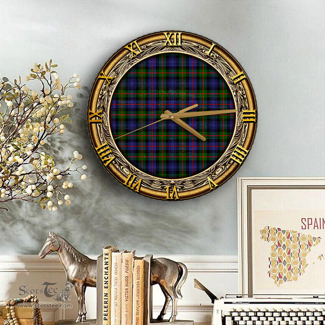 ScotsTee Shop Scottish Murray of Atholl Modern Clan Tartan Wooden Wall Clock