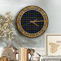 ScotsTee Shop Scottish Murray of Atholl Modern Clan Tartan Wooden Wall Clock