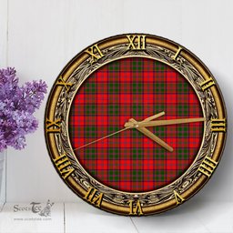 ScotsTee Shop Scottish Stewart of Appin Modern Clan Tartan Wooden Wall Clock