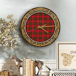 ScotsTee Shop Scottish Stewart of Appin Modern Clan Tartan Wooden Wall Clock